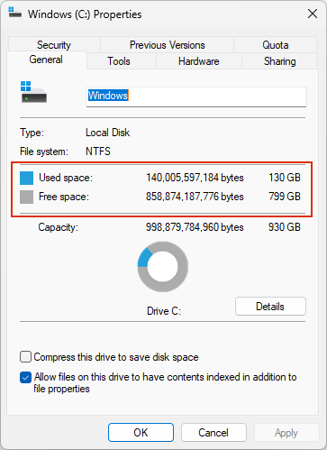 Disk Free Space